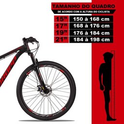 Bicicleta Aro 29 Quadro 19 Dropp SX Comp 24 Marchas Cambio Index Freio a Disco Mecânico Preto/Vermel - 7