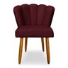 Kit 4 Cadeiras de Jantar Pétala Estofada Pés Palito Veludo Bordô - Montanaris Decor - 2
