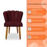 Kit 4 Cadeiras de Jantar Pétala Estofada Pés Palito Veludo Bordô - Montanaris Decor - 5