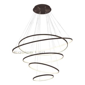 Lustre 5 Aneis 120cm Pendente Moderno Arcos para Pé Direito Duplo Linha Premium