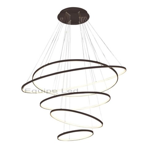 Lustre 5 Aneis 120cm Pendente Moderno Arcos para Pé Direito Duplo Linha Premium