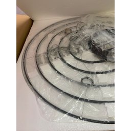 Lustre 5 Aneis 120cm Pendente Moderno Arcos para Pé Direito Duplo Linha Premium - 5