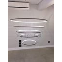 Ver imagem 3 de Lustre 5 Aneis 120cm Pendente Moderno Arcos para Pé Direito Duplo Linha Premium