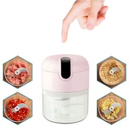Processador Portátil de Alimentos Rosa 280ml Usb 3 Lâminas - 2
