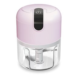 Processador Portátil de Alimentos Rosa 280ml Usb 3 Lâminas - 1