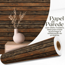 Ver imagem 1 de Papel de Parede Adesivo Vinílico Imitação Madeira Rústica Lavável para Quartos, Salas e Escritórios