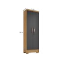 Ver imagem 6 de Kit Quarto Guarda Roupa 6 Portas 2 Gavetas, Comoda Sapateira e Armário Multiuso Carvalho Grafite