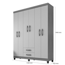 Ver mais imagens de Kit Guarda Roupa 6p 2g C/ Cômoda Sapateira 1p 4g e Armário Multiuso 2p Carvalho Grafite Clique Chiqu