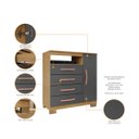 Ver imagem 3 de Kit Quarto Guarda Roupa 6 Portas 2 Gavetas, Comoda Sapateira e Armário Multiuso Carvalho Grafite