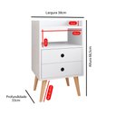 Ver imagem 5 de Jogo 2 Mesa de Cabeceira Kit Mesinha Canto Quarto Lateral Cama 2 Gavetas Organizadoras Retrô Quarto