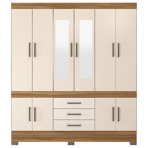 Guarda Roupa Casal 10 Portas com Espelho 83530el Amendola Off White Demobile