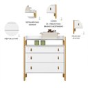 Ver imagem 7 de Kit Quarto de Bebê Fantasia com Berço Mini Cama Cômoda 3 Gavetas com Nicho e Colchão D18 130x70 Move
