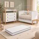 Ver imagem 1 de Kit Quarto de Bebê Fantasia com Berço Mini Cama Cômoda 3 Gavetas com Nicho e Colchão D18 130x70 Move