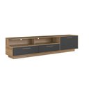 Ver imagem 6 de Rack para TV até 75 Polegadas com LED 1 Porta e 2 Gavetas Multimóveis Crart-RCK001 Mel/Grafite
