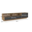 Ver imagem 3 de Rack para TV até 75 Polegadas com LED 1 Porta e 2 Gavetas Multimóveis Crart-RCK001 Mel/Grafite