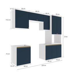 Lavanderia Modulada Kappesberg Celeste 6 Peças Branco/azul 250cm - 4