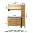 Ver imagem 4 de Armário de Cozinha Compacta 137cm Rustic Emilly Art Madesa 04