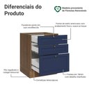 Ver imagem 3 de Balcão de Cozinha 60 cm 3 Gavetas (sem Tampo) Rustic/Azul Vik Madesa