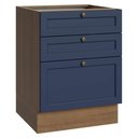 Ver imagem 1 de Balcão de Cozinha 60 cm 3 Gavetas (sem Tampo) Rustic/Azul Vik Madesa
