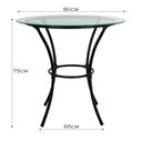Ver imagem 2 de Mesa para Área Externa Redonda Happy Hour de Aço e Fibra Sintética e Vidro 80 cm Acesse Móveis