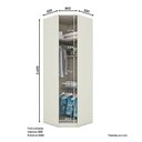 Ver imagem 2 de Armário de Canto Oblíquo 1 Porta New Predileto Areia - Henn