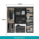 Ver imagem 4 de Guarda Roupa Solteiro 6 Portas 2 Gavetas Porto Preto com Escrivaninha