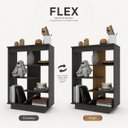 Ver imagem 3 de Aparador 72cm Multiuso 3 Prateleiras - Flex/Chumbo/Freijo