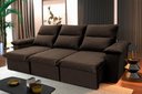 Ver imagem 1 de Sofá Retrátil Reclinável Paris 230cm Suede Velut com Molas no Assento - King House