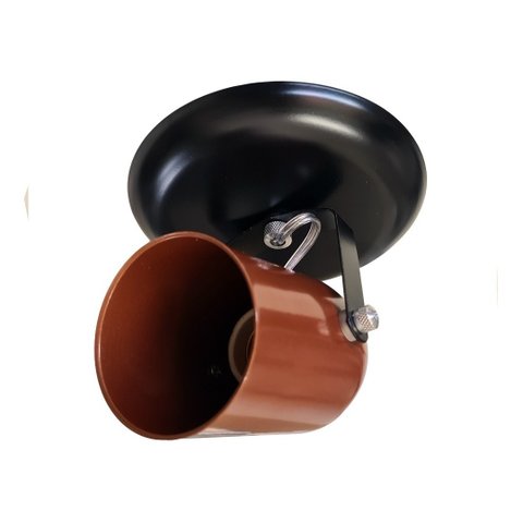 Spot Para 01 Lâmpada Preto com Cobre - Gira 360 Graus Ideal para Corredor, lavabo, quintal, banheiro