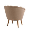 Ver imagem 4 de Kit 3 Poltronas Pétala Veludo Bege Pés Palito - Kimi Design