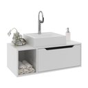 Ver imagem 1 de Gabinete Banheiro 80cm com 1 Porta e Nicho Multimóveis CR10122 Branco
