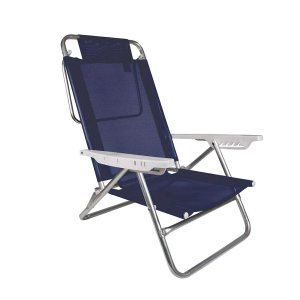 Cadeira Reclinável Alumínio Praia Piscina Summer Azul Mor