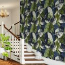 Ver imagem 2 de Papel de Parede Decorativo Folhagem em Close Fundo Azul 2,5m