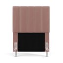 Ver imagem 3 de Cabeceira Nashira e Calçadeira Baú Navi 90 para Cama de Solteiro N-031 Veludo Rosê Claro Aradecor