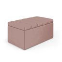 Ver imagem 4 de Cabeceira Nashira e Calçadeira Baú Navi 90 para Cama de Solteiro N-031 Veludo Rosê Claro Aradecor