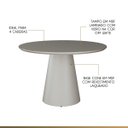 Ver imagem 3 de Mesa de Jantar Redonda para 4 Lugares 120cm Liz Base Cone Tampo Vidro Off White Ccs