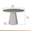 Ver imagem 2 de Mesa de Jantar Redonda para 4 Lugares 120cm Liz Base Cone Tampo Vidro Off White Ccs