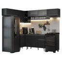 Ver imagem 2 de Armário de Cozinha Completa de Canto 405 Cm Preto Nice Madesa 05 Preto