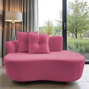 Ver imagem 1 de Namoradeira Sofá Feijão Suria Orgânica Veludo Rosa