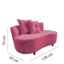 Ver imagem 7 de Namoradeira Sofá Feijão Suria Orgânica Veludo Rosa