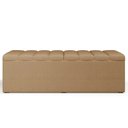 Ver mais imagens de Kit Cabeceira Cama Box Casal King 195cm com Calçadeira Baú Dália W01 Linho Bege Escuro - Lyam Lyam D
