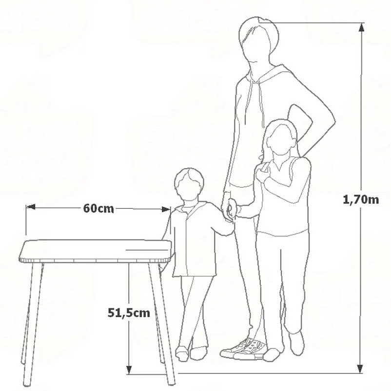 Mesa Infantil de Madeira - Pinus - 5