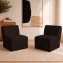 Ver imagem 1 de Kit 2 Poltronas Decorativas Zoe Orgânicas Modernas Minimalistas Sala Recepção Luxo Suede