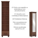 Ver imagem 4 de Sapateira 1 Porta Espelho Madeira Maciça 194x47 Cm 2255 Cafe Milani Store Cafe