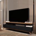 Ver imagem 1 de Rack para TV Até 70 Polegadas Vivare Wood 3 Gavetas Black/Freijo - Giga Móveis
