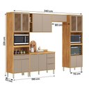 Ver imagem 4 de Conjunto de Cozinha Plena Modulado com 13 Portas e 4 Gavetas Cinamomo Touch/Nude Prime Tx