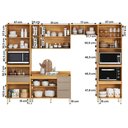 Ver imagem 3 de Conjunto de Cozinha Plena Modulado com 13 Portas e 4 Gavetas Cinamomo Touch/Nude Prime Tx