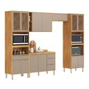 Ver imagem 1 de Conjunto de Cozinha Plena Modulado com 13 Portas e 4 Gavetas Cinamomo Touch/Nude Prime Tx