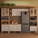 Ver imagem 2 de Conjunto de Cozinha Plena Modulado com 13 Portas e 4 Gavetas Cinamomo Touch/Nude Prime Tx