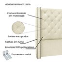 Ver imagem 3 de Cabeceira Cama Box Casal 140 Cm Vicenza Linho Pérola S04 - D'Rossi